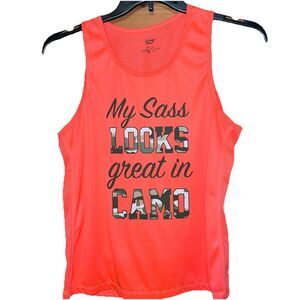Zone Pro Tank Activewear Size Medium Coral Camo MY SASS LOOKS GREAT IN CAMO